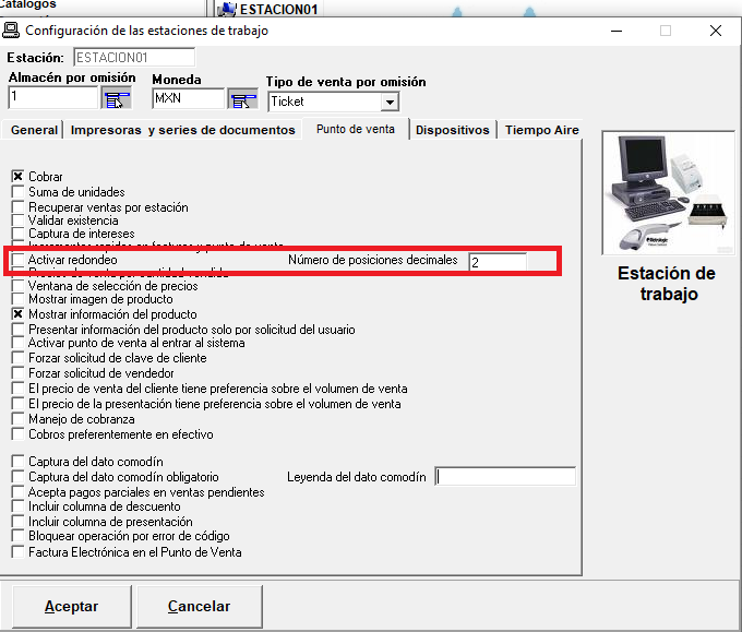 activacion del redondeo en mybusiness pos